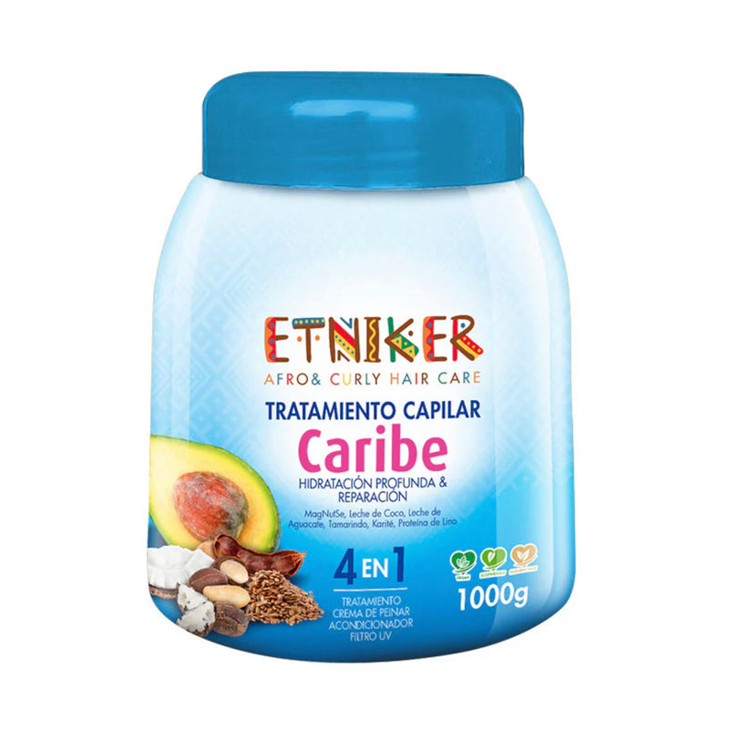 Tratamiento Caribe Hidratación Profunda Y Brillo 4 En 1 X 1000Gr Etniker