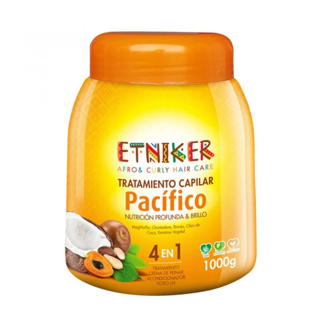 Tratamiento Pacifico Nutrición Profunda Y Brillo 4 en 1 ETNIKER 1000Gr