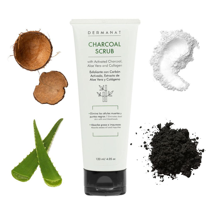 Exfoliante con Carbón Activado Charcoal Scrub DERMANAT 120ml