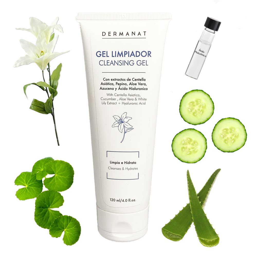 Gel Limpiador con Ácido Hialurónico DERMANAT 120ml