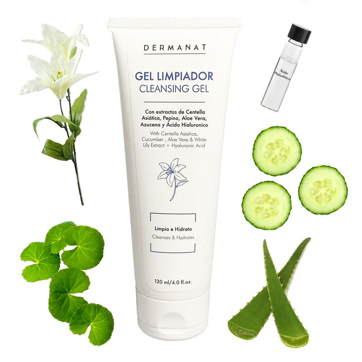 Gel Limpiador con Ácido Hialurónico DERMANAT 120ml