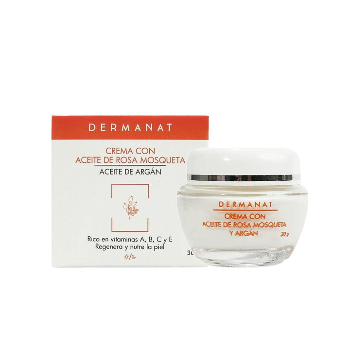 Crema con Aceite de Rosa Mosqueta y Argán Dermanat - Priti.co