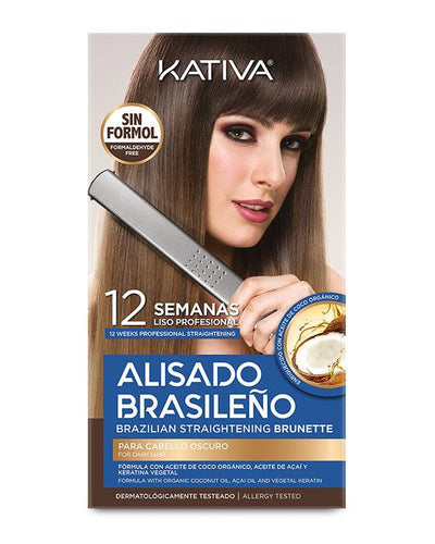 Kit Alisado Brasileño para Cabellos Castaños KATIVA - Priti.co