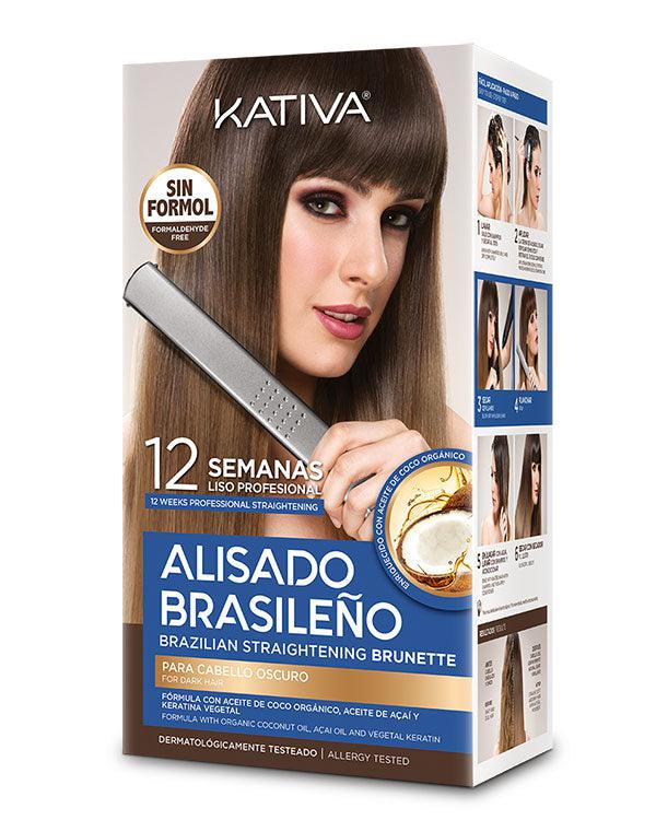 Kit Alisado Brasileño para Cabellos Castaños KATIVA - Priti.co