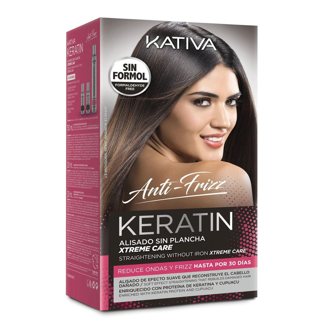 Kit Keratina Alisado Sin Plancha Cuidado Extremo y Anti Frizz KATIVA - Priti.co